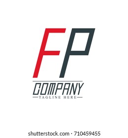 Initial Letter FP Simple Design Logo Template