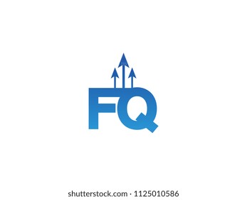 Initial Letter FQ Arrow Chart Finance Business