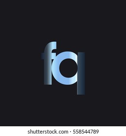 Initial letter FQ chrome with dark background logo