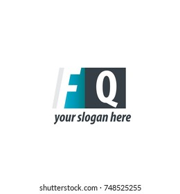 Initial Letter FQ Design Logo With Square