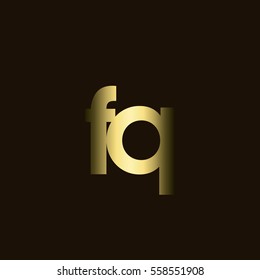 Initial letter FQ gold with dark background logo