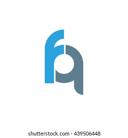 initial letter fq linked round lowercase logo blue