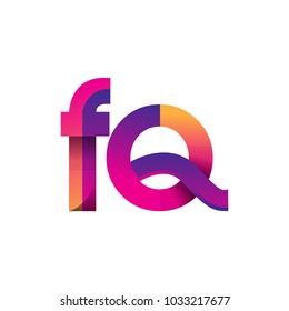 Initial Letter FQ Logo Lowercase, magenta and orange, Modern and Simple Logo Design.