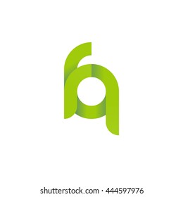 initial letter fq modern linked circle round lowercase logo green