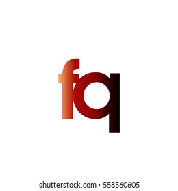 Initial letter FQ red brown gradation color logo