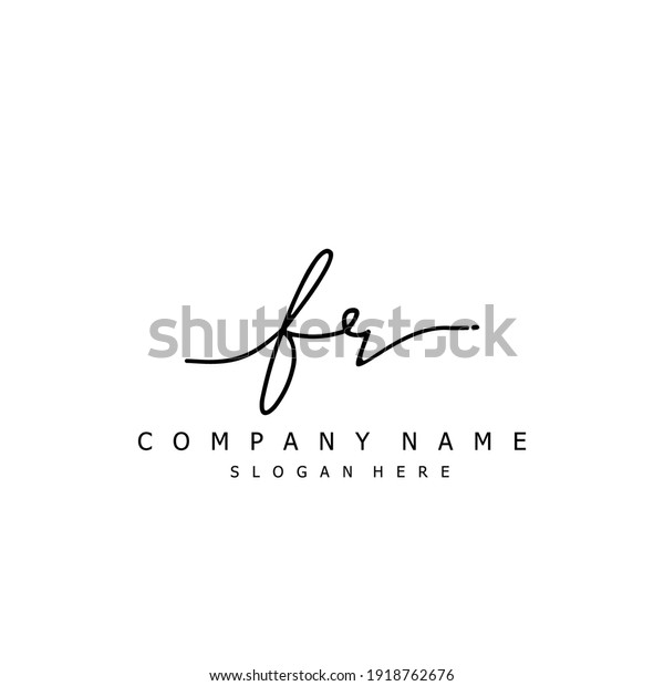 Initial letter FR calligraphy handwritten logo.
Handwritten alphabet in the logo template. Letters and Alphabet for
your logo design.