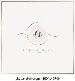 Initial Letter FR handschriftlich Logo handgezeichnet Vorlage Vektorgrafik, Logo für Schönheit, Kosmetik, Hochzeit, Mode und Business und andere
