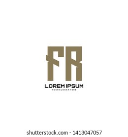 Initial letter FR minimalist art logo vector