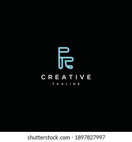 Initial Letter FR oder RF Logo Template Design