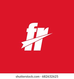 initial letter fr white logo in red background