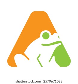 Initial Letter A Frog Logo Design Vector Template