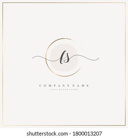Letra inicial FS logotipo de escritura a mano modelo de plantilla dibujado a mano vector, logotipo para belleza, cosmética, boda, moda y negocios y otros