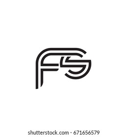 Initial letter fs, linked outline rounded lowercase, monogram black