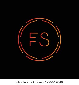 Plantilla de vectores de diseño de logotipo FS de carta inicial. Resumen de la letra de círculo de lujo vector de logotipo FS