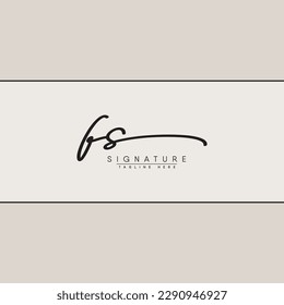 Initial Letter FS Logo - Hand Drawn Signature Style Logo
