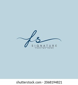 Initial Letter FS Logo - Handwritten Signature Style Logo