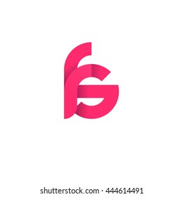 initial letter fs modern linked circle round lowercase logo pink