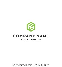 Letra inicial F Ilustración vectorial de diseño con logotipo SF	