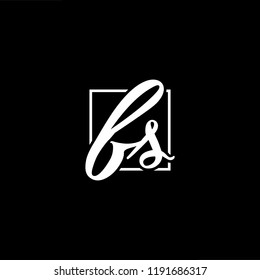Initial letter FS SF minimalist art monogram shape logo, white color on black background