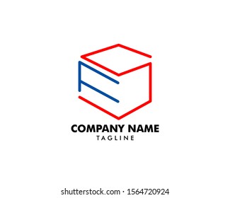 Initial Letter FS Storage Logo Template Design