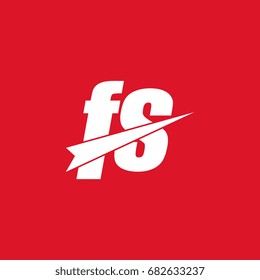 initial letter fs white logo in red background