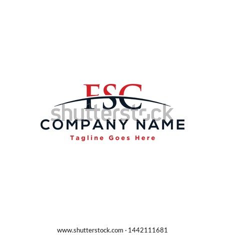 Initial letter FSC, overlapping movement swoosh horizon logo company design inspiration in red and dark blue color vector