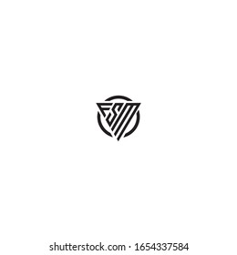 Initial Letter FSM triangle monogram cool modern logo