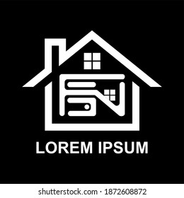 Vorlage für das FSN-Logo für den Anfangsbuchstaben in einfarbigem Design 