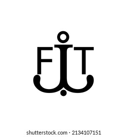 Initial letter FT anchor simple logo.