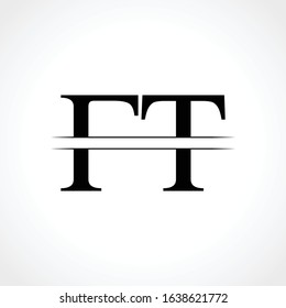 Initial Letter FT Logo Design Vector Template. Creative Linked Modern FT Logo Vector
