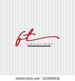 Logotipo de letra inicial FT - logotipo de firma manuscrita