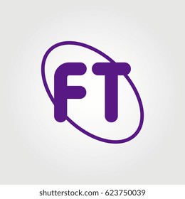 initial letter ft logo on white background