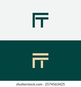 Initial Letter FT Logo - Simple Business Logo for Alphabet F and T. ft tf initial logo design vector graphic idea creative.