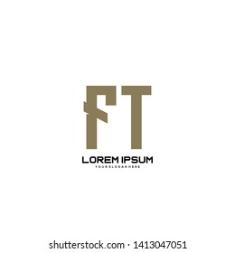 Initial letter FT minimalist art logo vector