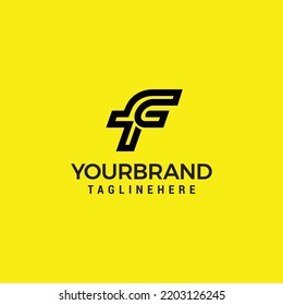 FTG-Logo oder monogramm Logo-Line-Design-Vorlage für Anfangsbuchstaben, Vektor