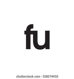 Initial letter FU black white logo