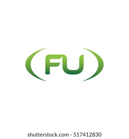 initial letter FU brackets uppercase logo green element template design