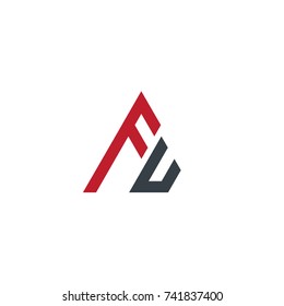 Initial Letter FU FV Linked Triangle Design Logo