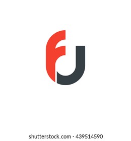 initial letter fu linked round lowercase logo red