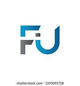Initial Letter FU Logo Design Vector Template. Creative Alphabetical FU Letter Logo