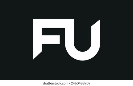 Letra inicial FU Logo Design. Diseño de logotipo de FU. Logo FU creativo y moderno.