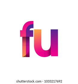 Initial Letter FU Logo Lowercase, magenta and orange, Modern and Simple Logo Design.