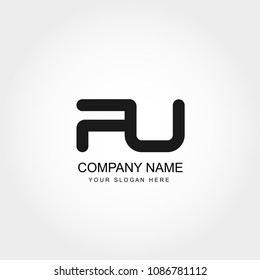Initial Letter FU Logo Template