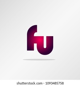 Initial Letter FU Logo Template