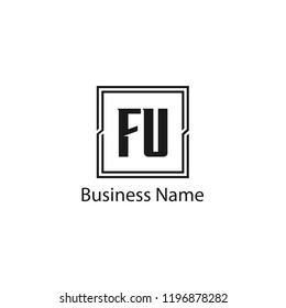 Initial Letter FU Logo Template Design