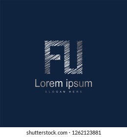 Initial Letter FU Logo Template