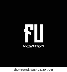 Initial letter FU minimalist art logo vector