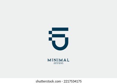 Initial letter FU, UF, F, U Logo Design Vector Template Element.