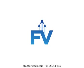 Initial Letter FV Arrow Chart Finance Business