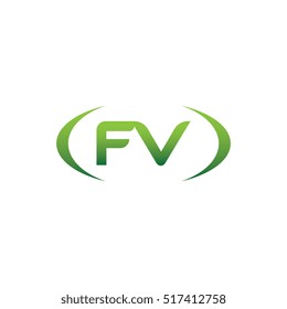 initial letter FV brackets uppercase logo green element template design